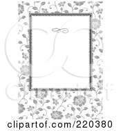 Poster, Art Print Of Formal Black And White Floral Invitation Border With Copyspace - 43