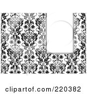 Poster, Art Print Of Formal Black And White Floral Invitation Border With Copyspace - 48