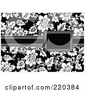 Poster, Art Print Of Formal Black And White Floral Invitation Border With Copyspace - 37