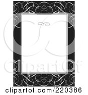 Poster, Art Print Of Formal Invitation Design Of A White Box Over A Black And White Swirl Pattern