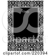 Poster, Art Print Of Formal Black And White Floral Invitation Border With Copyspace - 28
