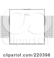 Royalty Free RF Clipart Illustration Of A Formal Invitation Design Of A White Box Over A Gray Ribbon And White Pattern