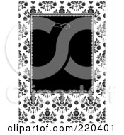 Poster, Art Print Of Formal Black And White Floral Invitation Border With Copyspace - 47