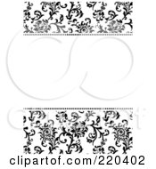 Poster, Art Print Of Formal Black And White Floral Invitation Border With Copyspace - 27