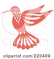 Poster, Art Print Of Pink Hummingbird With White Designs