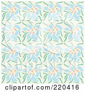 Poster, Art Print Of Seamless Repeat Background Of Blue Flowers