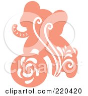 Pink Elephant And Ball With White Designs