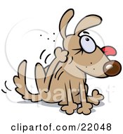 Clipart Illustration Of A Flea Infested Dog Going Crazy While Trying To Scratch The Flea Bugs Out Of His Fur by gnurf #COLLC22048-0050