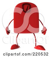 Royalty Free RF Clipart Illustration Of A 3d Red Foot Scale Character Facing Front