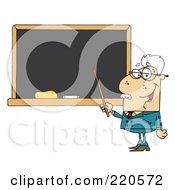Poster, Art Print Of Senior Male Professor Pointing To A Chalk Board