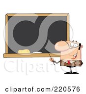 Poster, Art Print Of Middle Aged Male Professor Pointing To A Chalk Board