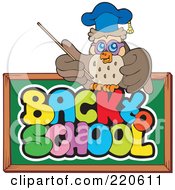 Professor Owl Over A Back To School Chalk Board
