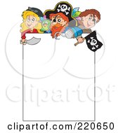 Poster, Art Print Of Border Of Pirates On A Blank White Sign