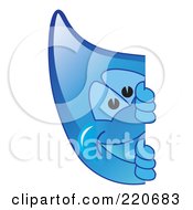 Poster, Art Print Of Blue Water Droplet Character Looking Around A Blank Sign