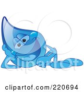 Poster, Art Print Of Blue Water Droplet Character Reclined