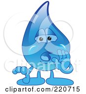 Blue Water Droplet Character Whispering