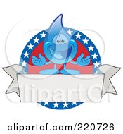 Poster, Art Print Of American Blue Water Droplet Character Logo