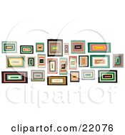 Clipart Picture Of A Background Of Abstract Colorf Squares And Rectangles Over White