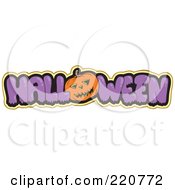 Poster, Art Print Of Purple Halloween Text With A Pumpkin As The O Outlined In Yellow