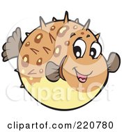Royalty Free RF Clipart Illustration Of A Cute Brown Blowfish by visekart