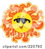 Poster, Art Print Of Fiery Summer Sun Wearing Dark Shades