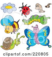 Poster, Art Print Of Digital Collage Of Cute Insects
