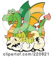 Poster, Art Print Of Mother Dragon By Hatching Babies