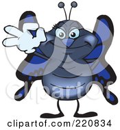 Poster, Art Print Of Happy Butterfly Gesturing Ok