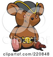 Poster, Art Print Of Brown Pirate Teddy Bear With A Peg Leg