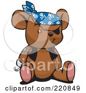 Poster, Art Print Of Brown Pirate Teddy Bear With A Hook Hand