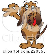 Poster, Art Print Of Happy Bloodhound Gesturing Ok