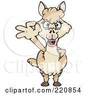 Royalty Free RF Clipart Illustration Of A Happy White Aplaca Gesturing Ok by Dennis Holmes Designs