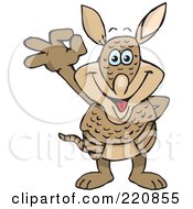 Royalty Free RF Clipart Illustration Of A Happy Armadillo Gesturing Ok by Dennis Holmes Designs