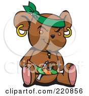 Poster, Art Print Of Brown Pirate Teddy Bear With A Pistol In His Belt