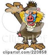 Poster, Art Print Of Happy Baboon Gesturing Ok