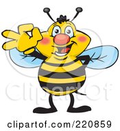 Poster, Art Print Of Happy Bee Gesturing Ok