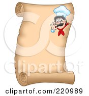 Poster, Art Print Of Vertical Parchment Sign Of A Chef Gesturing Ok - 1