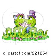 Poster, Art Print Of Green Snake Wedding Couple