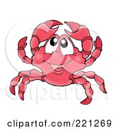 Poster, Art Print Of Cute Crab Holding Up His Claws