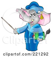 Poster, Art Print Of Professor Elephant Using A Pointer Stick