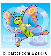 Royalty Free RF Clipart Illustration Of A Butterfly In The Sky
