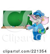 Poster, Art Print Of Professor Elephant Pointing To A Blank Chalkboard