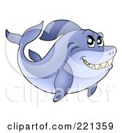 Royalty Free RF Clipart Illustration Of A Toothy Shark With An Evil Expression