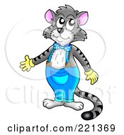 Poster, Art Print Of Standing Cat In Overalls