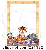 Poster, Art Print Of Two Cat Border Around White Space
