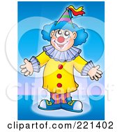 Royalty Free RF Clipart Illustration Of A Happy Clown In The Stage Spotlight