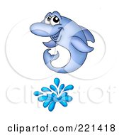 Poster, Art Print Of Cute Jumping Dolphin Splashing