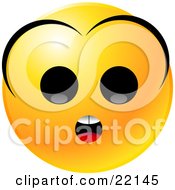 Clipart Illustration Of A Yellow Emoticon Face With A Surprised Expression And Bangs