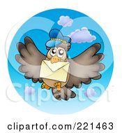 Poster, Art Print Of Flying Owl With Mail In The Sky