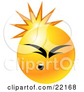 Yellow Emoticon Face Scruncing Its Face While Being Hit With A Blow To The Back Of The Head Headache Or Injury